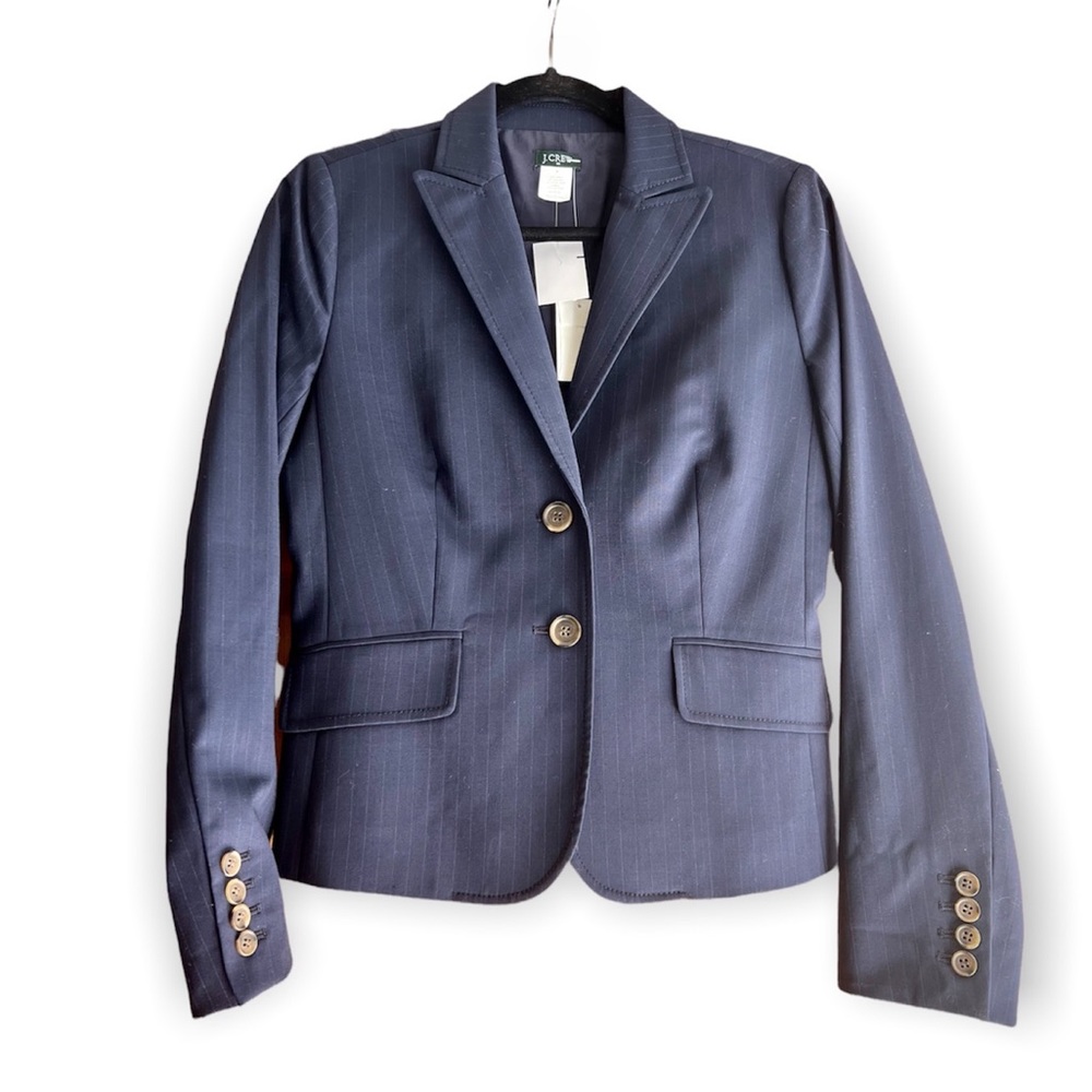 J. Crew Navy Pinstripe Blazer